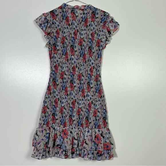 Veronica Beard Cici Floral Smocked Fit-And-Flare Mini Dress Size 2 EUC - Picture 7 of 8